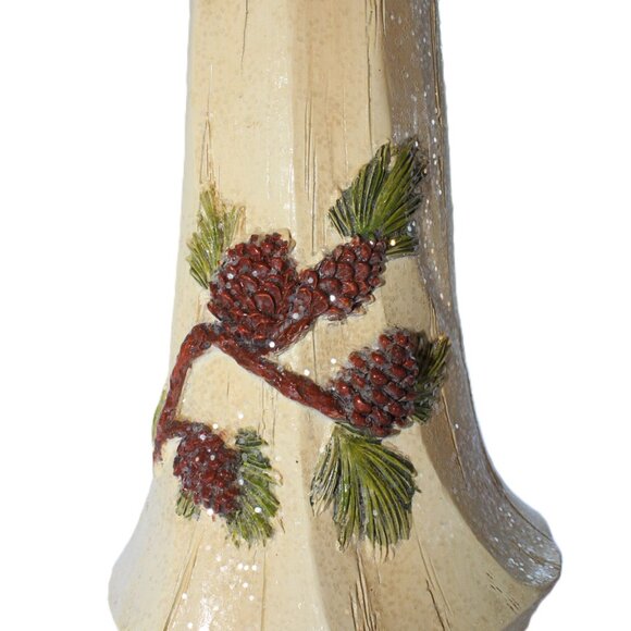 Pair Of Resin Holly Winged Christmas Angel Statues 12" Tall - Picture 3 of 16